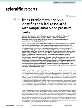 Trans-Ethnic Meta-Analysis Identifies New Loci Associated With