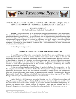 The Taxonomic Report of the INTERNATIONAL LEPIDOPTERA SURVEY