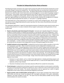 Principles for Safeguarding Nuclear Waste at Reactors