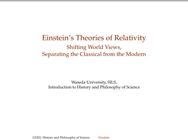 Einstein's Theories of Relativity