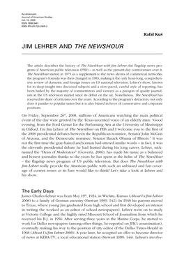 Jim Lehrer and the Newshour