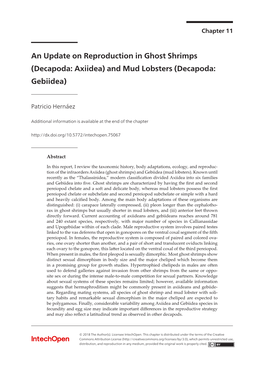 An Update on Reproduction in Ghost Shrimps (Decapoda: Axiidea) and Mud Lobsters… 233