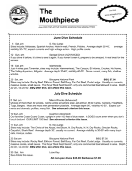 THE MOUTHPIECE on a Space Available Basis