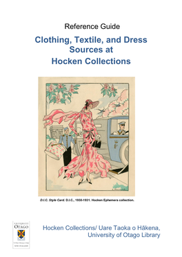 Clothing, Textile, and Dress Sources at Hocken Collections