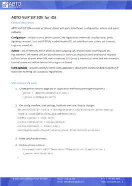 ABTO Voip SIP SDK for Ios General Description