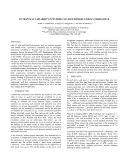 Interannual Variability in Weddell Sea Ice from Ers Wind Scatterometer