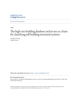 The High-Rise Building Database and Its Use As a Basis for Classifying Tall Building Structural Systems Cynthia T
