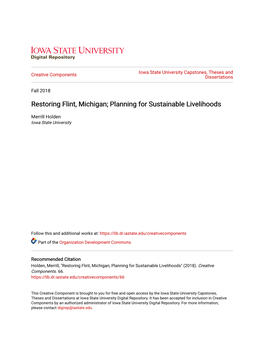 Restoring Flint, Michigan; Planning for Sustainable Livelihoods