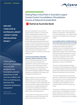 Testing Plays Critical Role in Australia's Largest Contact Center