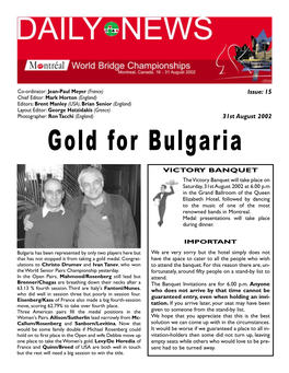 Gold for Bulgaria