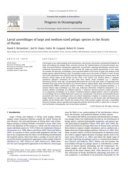 Larval Assemblages of Large and Medium-Sized Pelagic Species in the Straits of Florida