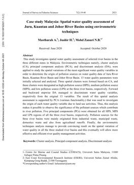 Spatial Water Quality Assessment of Juru, Kuantan and Johor River Basins Using Environmetric Techniques