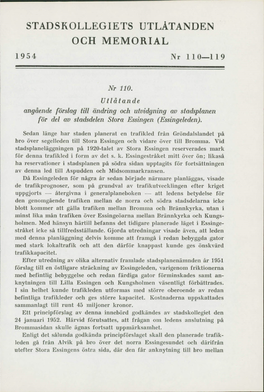 STADSKOLLEGIETS UTLÅTANDEN OCH MEMORIAL 1954 Nr 110-119