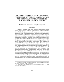 The Legal Imperative to Mitigate the Plume Effect: an “Aggravation and Frustration” That Imperils Our History and Our Future