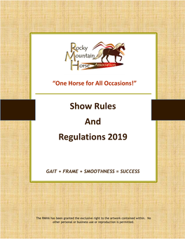 Show Rules and Regulations 2019