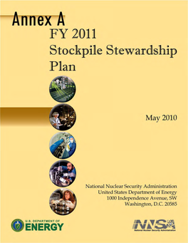 Annex a – FY 2011 Stockpile Stewardship Plan