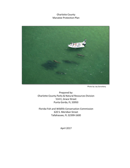 Charlotte County Manatee Protection Plan Prepared By: Charlotte County