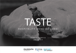 Taste Hospitality Menu (Revised)