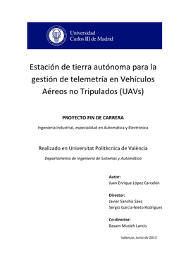 Estación De Tierra Autónoma Para La Gestión De Telemetría En Vehículos Aéreos No Tripulados (Uavs)