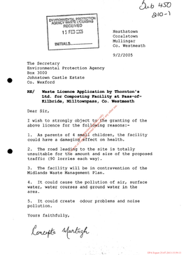 Heathstown Coralstown Mullingar Co. Westmeath G/2/2005 the Secretary