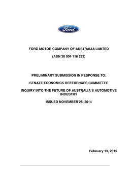 Ford Motor Company of Australia Limited