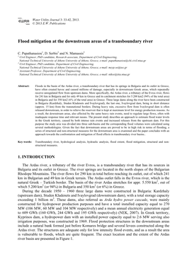 Flood Mitigation at the Downstream Areas of a Transboundary River