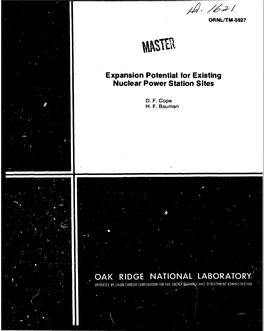 WS ® Expansion Potential for Existing Nuclear Power Station Sites