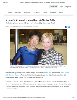 Masterful Chen Wins Quad Fest at Glacier Falls | Icenetwork.Com: Your Home for ﬁgure Skating and Speed Skating