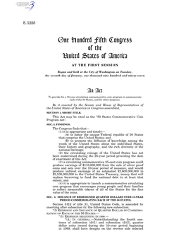 One Hundred Fifth Congress of the United States of America