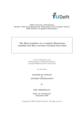 The Riesz Transform on a Complete Riemannian Manifold with Ricci Curvature Bounded from Below