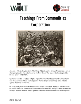 Teachings from Commodities Corporation