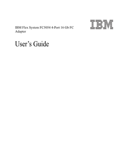 IBM Flex System FC5054 4-Port 16Gb FC Adapter User's Guide