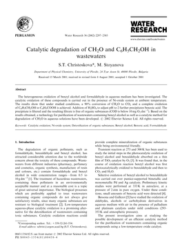 Catalytic Degradation of CH2O and C6H5CH2OH in Wastewaters S.T