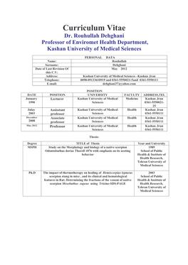 Curriculum Vitae Dr