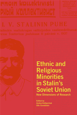 Ethnic and Religious Minorities in Stalin's Soviet Union: New Dimensions of Research