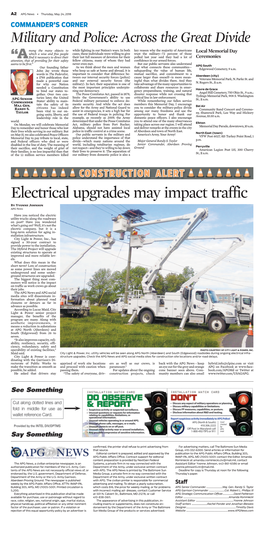 Electrical Upgrades May Impact Traffic