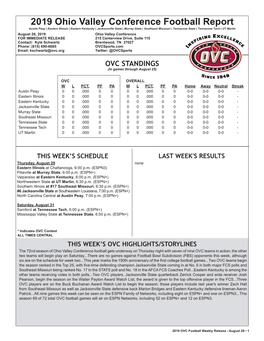 OVC Football Report