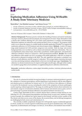 Exploring Medication Adherence Using M-Health: a Study from Veterinary Medicine