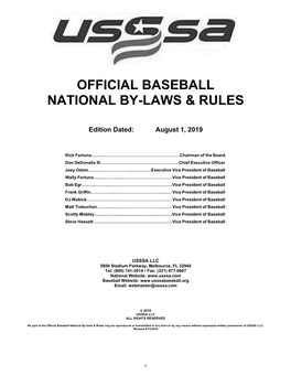 Official Baseball National By-Laws & Rules