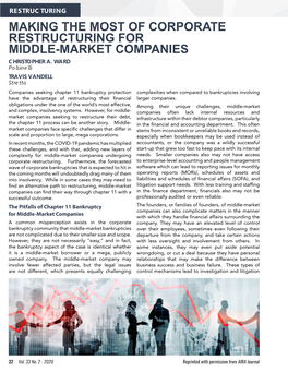 Making the Most of Corporate Restructuring for Middle-Market Companies Christopher A