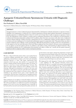 Chronic Spontaneous Urticaria with Diagnostic Challenges