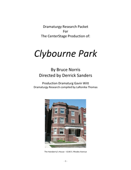 Clybourne Park Dramaturgy Research Packet