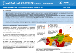 NANGARHAR PROVINCE — MARKET MONITORING Mvam AFGHANISTAN - MARKET MONITORING BULLETIN #2 April 2017