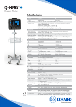 Q-NRG+ Technical Specifications