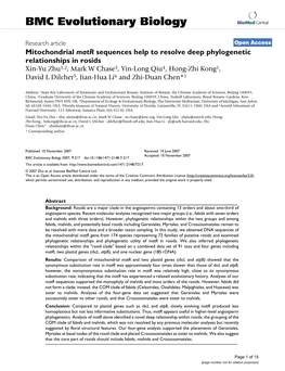 BMC Evolutionary Biology Biomed Central