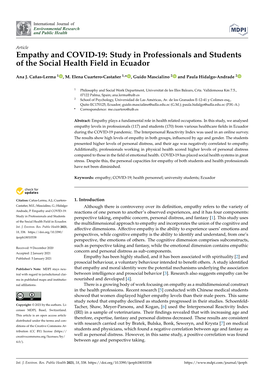 Empathy and COVID-19: Study in Professionals and Students of the Social Health Field in Ecuador