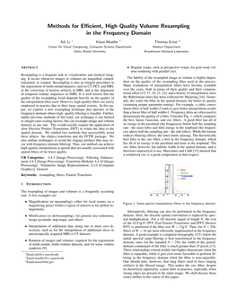 Methods for Efficient, High Quality Volume Resampling in The