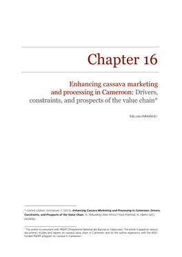 Chapter 16. Enhancing Cassava Marketing and Processing in Cameroon 505