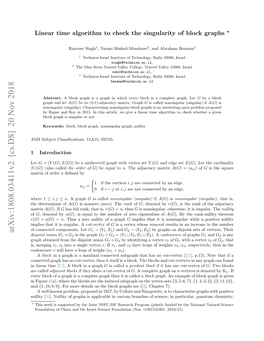 Arxiv:1808.03411V2 [Cs.DS] 20 Nov 2018 Mle Hti Ssnua.A Singular