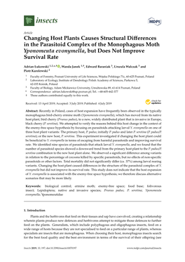 Changing Host Plants Causes Structural Differences in The